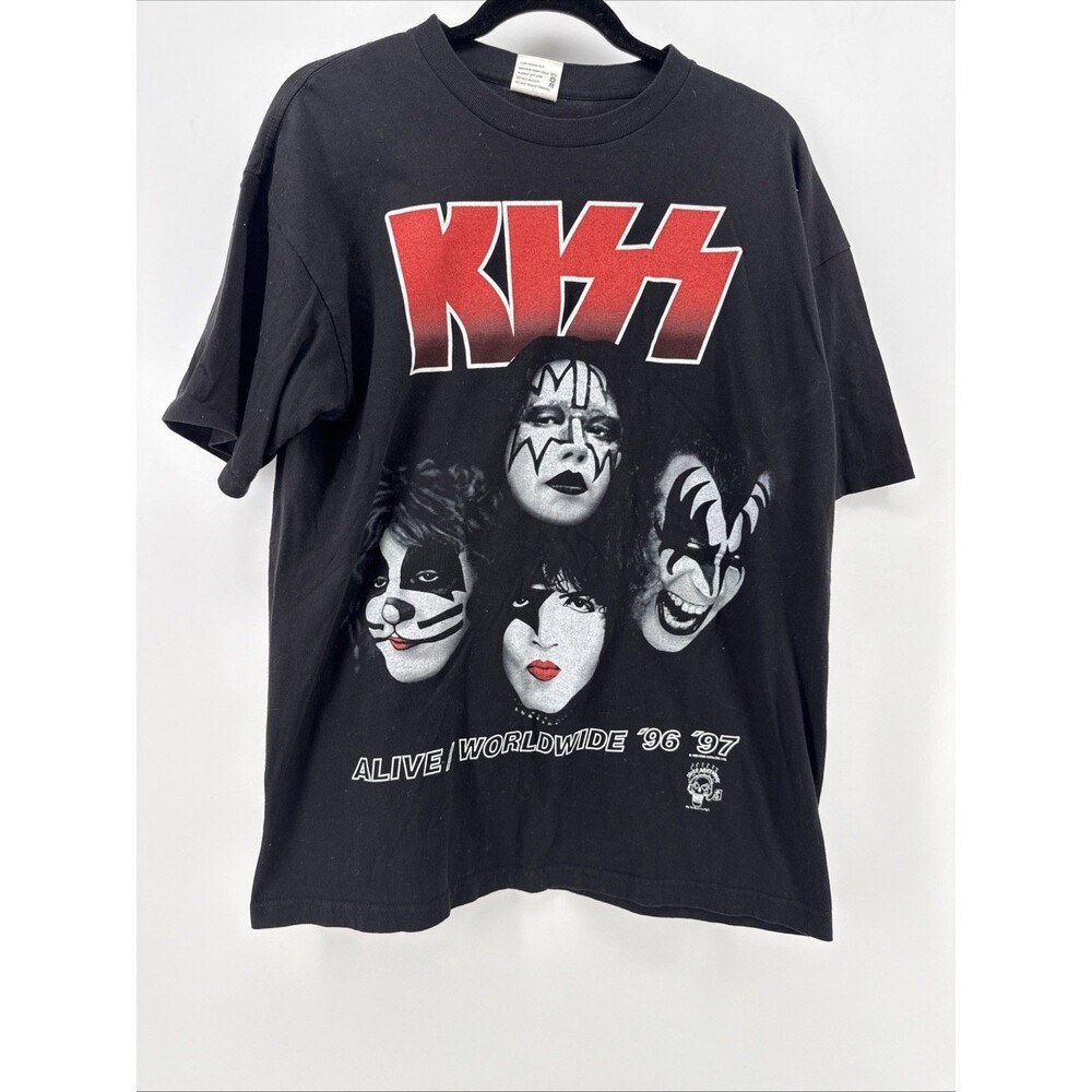 Vintage 90s KISS Alive Worldwide Tour 96/97 T-shirt Sz L Double Sided